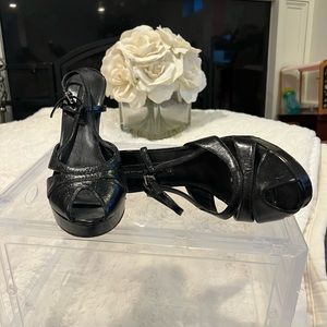 Open toe wedge heels
